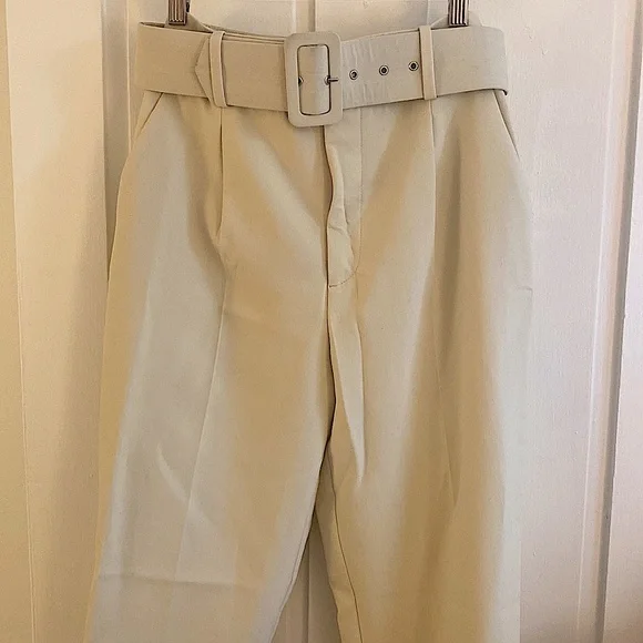 ZARA PANTS WITH FABRIC-COVERED BELT SIZE S - Picture 3 of 7